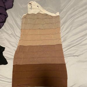 Brown one shoulder dress size small